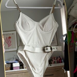 White Belted Swimsuit